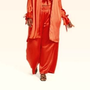Orange Satin Pants Black History Month Size 3X A19
